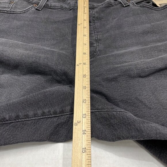 Levis Jeans Womens 24W Wedgie Straight Black Distressed Button Fly Busted Knee - Picture 6 of 12